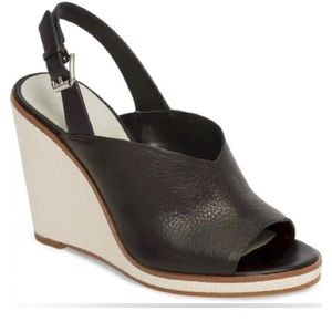 1. State Genuine Leather Genna Wedge Sandal Peep Toe Slingback